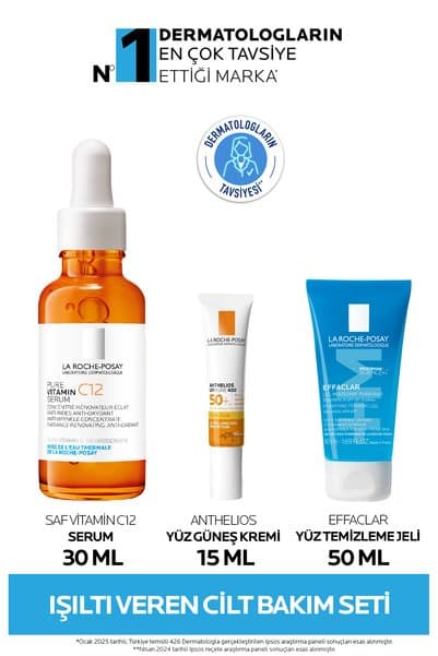 La Roche Posay Işıltı Veren Cilt Bakım Seti: Vitamin C Serum & Anthelios Yüz Güneş Kremi & Effaclar Temizleme Jeli
