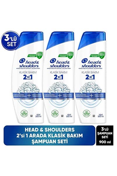 Head & Shoulders Klasik Bakım 2si1 Arada Şampuan 300 ml x3 Adet Adet