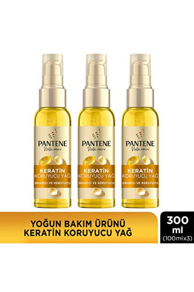 Pantene Yoğun Bakım Ürünü Keratin Yağı 100ml x3 Adet