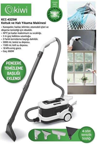 Yeni Ekstra (4325 YENİ MODEL) Pencere Temizleme Aparatlı Koltuk Halı Yıkama Ve Leke Çıkartma Ma