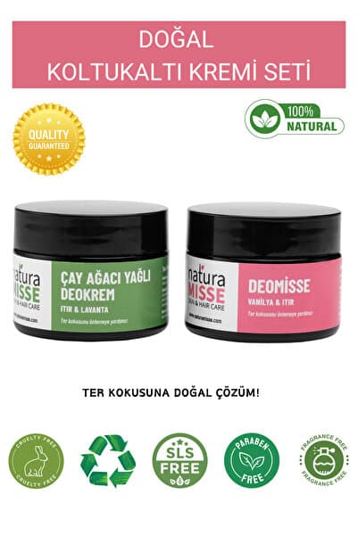 naturamisse Doğal Koltuk Altı Kremi Set Deokrem 50 ml Deomisse 50 ml Ter Kokusuna Doğal Çözüm