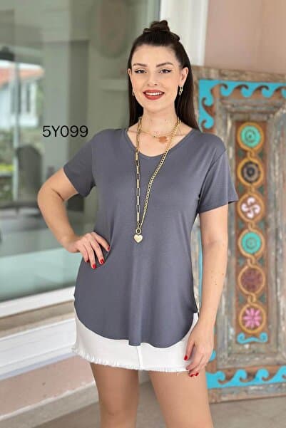 İnce Topuk V Yaka Bambu Basic Tshirt 5y099