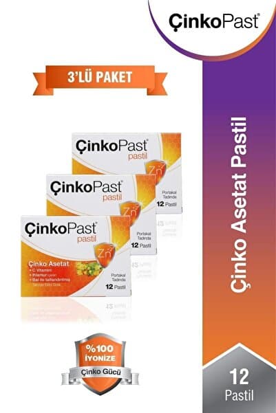 Çinkopast Portakallı 12 Pastil 3 Adet