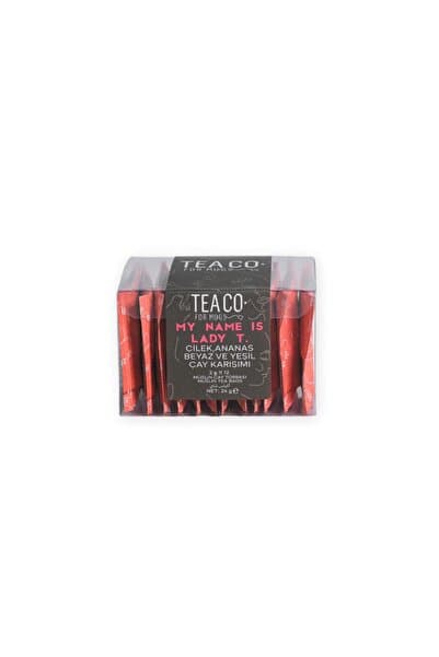 TEA CO My Name Is Lady T - Çilek Ve Ananaslı Beyaz Çay Müslin Çay Poşeti