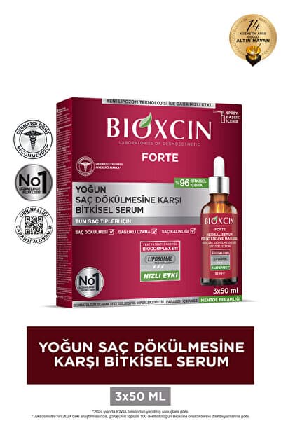 Bioxcin Forte Yoğun Saç Dökülmesine Karşı Bitkisel Serum 3x50ml - Saç Serumu