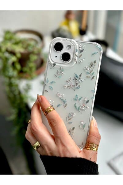 Go Aksesuar Iphone 13 - 14 ve 15 Uyumlu Darbe Önleyici Mat Şeffaf Baskılı Silikon Kılıf