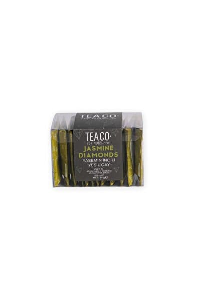 TEA CO Jasmine Diamonds-yaseminli Yeşil Çay Müslin Çay Poşeti