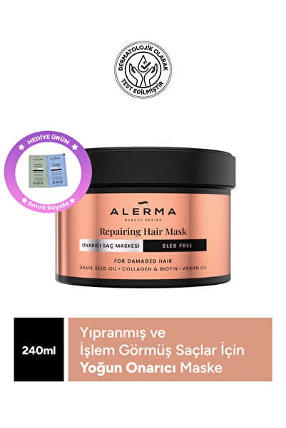 Alerma Yıpranmış Ve Işlem Görmüş Saçlar Için Yoğun Onarıcı Sülfatsız Saç Maskesi 240 ml