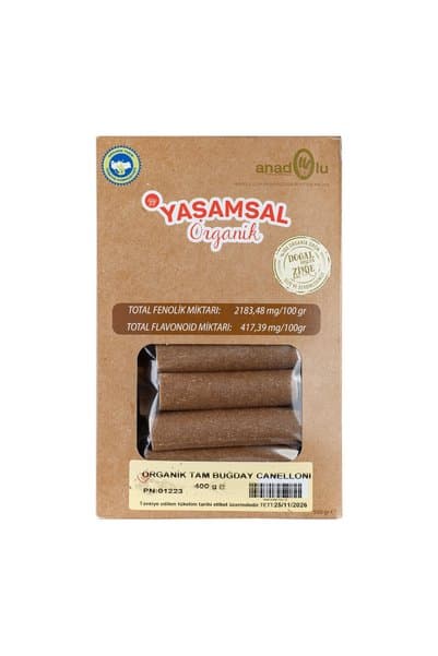 Yaşamsal Organik Organik Tam Buğday Canelloni 400 Gr