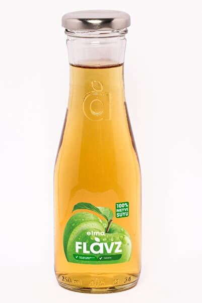 FLAVZ %100 Doğal Elma Meyve Suyu 250ml Cam Şişede Gerçek Meyveden, Katkısız