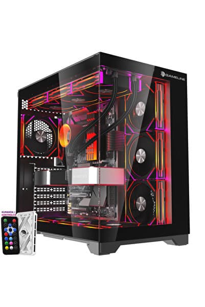 Grand Premium 7x ARGB Fan Kumandalı USB 3.0 Gaming Bilgisayar Kasası Siyah