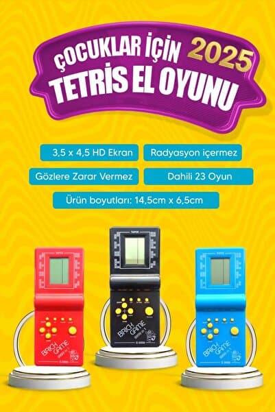 Genel Markalar Tetris Nostaljik Oyuncak Atari Tetris El Atarisi Unutulmayan Tetris Oyun basic fun