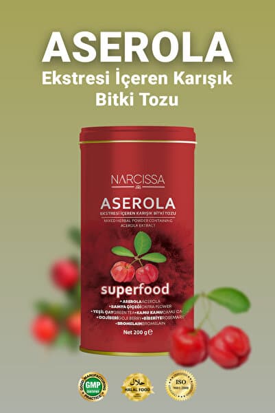 Narcissa Aserola Ekstresi içeren Karışık Bitki Tozu - Aserola Detoks Form Çayı