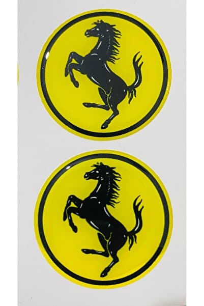 nasyonel Ferrari Logo Sarı (5X5 CM) Ikili Etiket