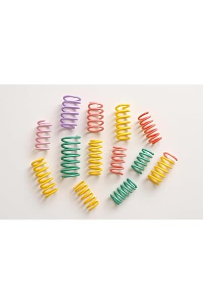 busstier Karışık Renkli Spiral Yay Kedi Oyuncağı 10'lu Set - Esnek, Dayanıklı, Eğlenceli