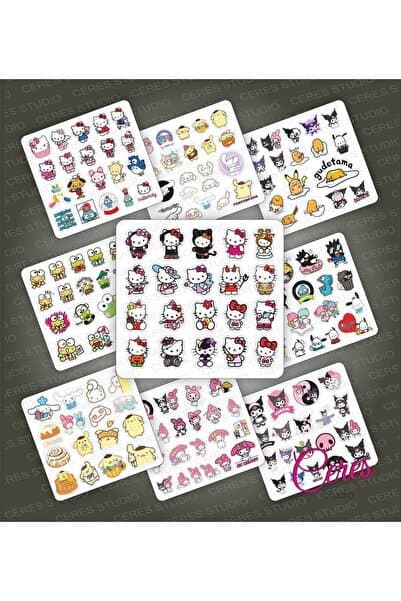 Hello Kitty Kuromi My Melody Cinnamoroll Pompom Gudetama Badzt 190 Adet Laptop Telefon Sticker Set