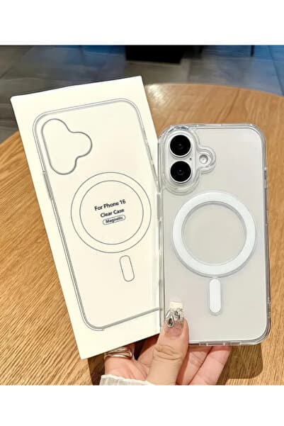 KVK PRİVACY Iphone 16 Kılıf Magsafe Şeffaf Kılıf Kamera Çıkıntılı Darbeye Dayanıklı Kapak
