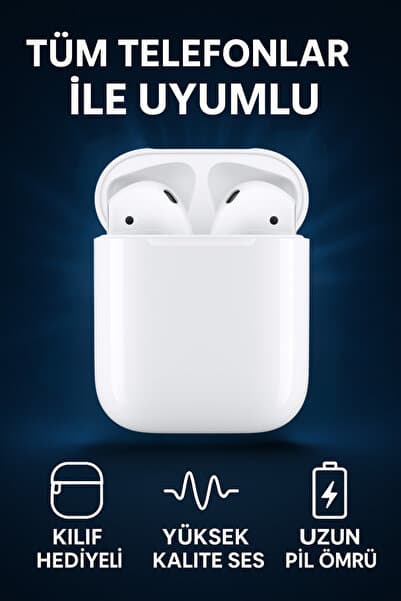 Ocado Beyaz 2. Nesil Tüm Telefonlar Ile Uyumlu Bluetooth 5.0 Kulakiçi Kulaklık Kılıf Hediyeli