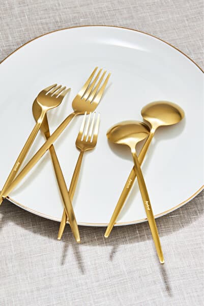 Faro Mad Gold 24 Parça 6 Kişilik Çatal Kaşık Bıçak Kutulu