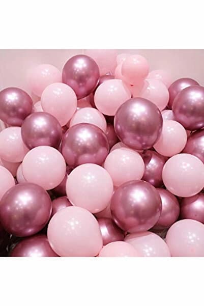 Krom Pembe Ve Makaron (Pastel) Pembe Renk 10 Lu Balon