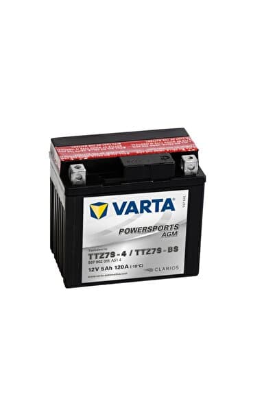 Varta AKÜ TTZ7S-BS 12V5AH HONDA CBR125 PCX125 CB600F CBR1000RR KAWASAKI KLX450R ZX10R KTM EXC EXF250