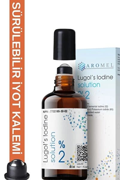 Aromel Iyot Kafesi Için Lügol %2 Lik | 30 ml | Sürülebilir Roll-on Başlıklı Cam Şişe | Iyot Kalemi