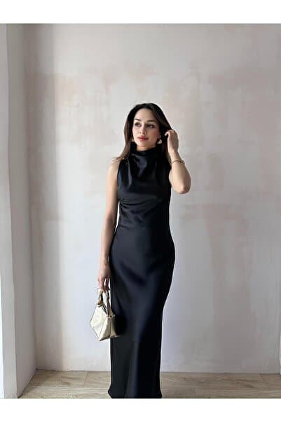 Mooi Butik GODWİN Maxi Elbise 6493 - Siyah