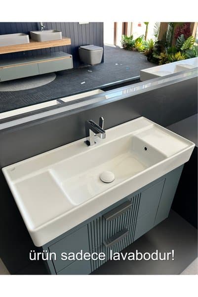 TURKUAZ Cerastyle Sharp 85 X 38 Cm Etajer Uyumlu Lavabo