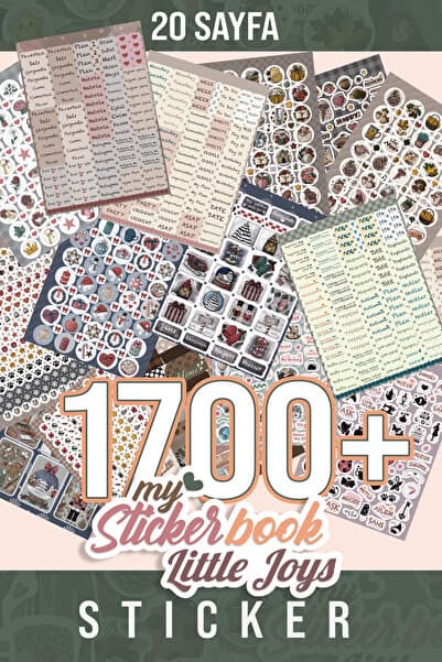 Little Joys Sticker Book -1700Adet Etiket - Ajanda, Günlük, Planlayıcı, Bullet Journal, Sticker Set