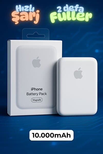 Iphone 10000 Mah Magsafe Battery Pack Powerbank Kablosuz Şarj Ios 7/8/x/11/12/13/14/15/16 Uyumlu