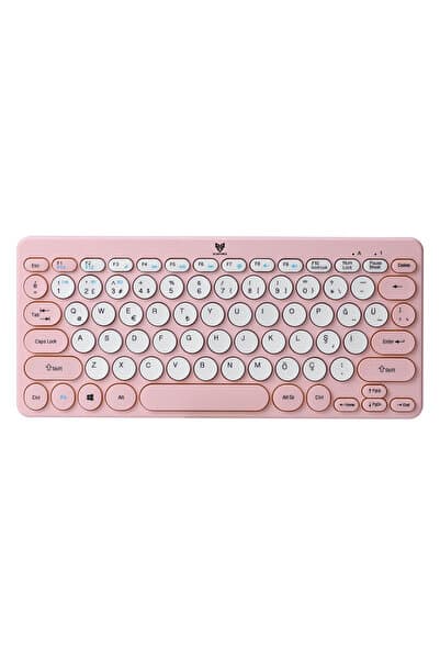 Bt-k95 Bluetooth V5.0 Wireless Kablosuz Klavye Pembe Android, Ios, Mac, Windows, Tv Uyumlu