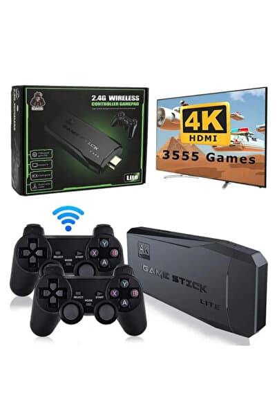 XİRA 2.4g Uyumlu Kablosuz Çift Kol Oyunlar 4k Game Stick 20.000 Oyun Retro Atari