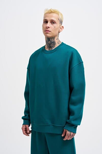 Machinist Erkek Oversize Basic Sweatshirt Oıl Green