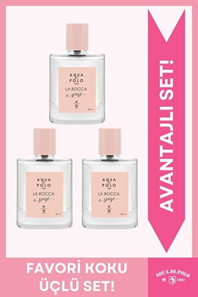 Aqua Di Polo 1987 La Rocca Sense EDP Kadın Parfüm Seti 50ml 3 Adet | Çiçeksi, Oryantal |Yasemin, Vanilya, Sedir