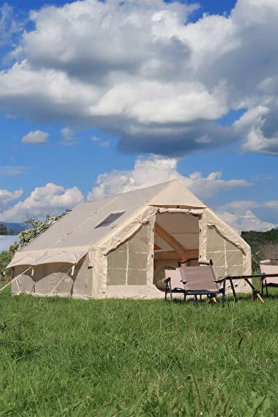 Onetick 12 Kişilik 4 Mevsim Şişme Kamp Çadırı 300x400 12 M2 Yükseklik 210 Cm (Kış Şartlarına Uygundur)