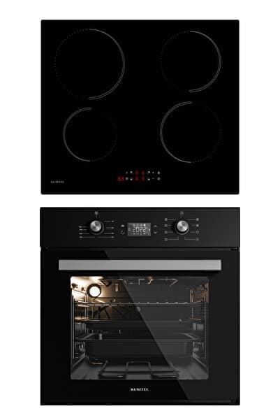 2'li Siyah Indüksiyonlu Ankastre Set (FIRIN-OCAK)