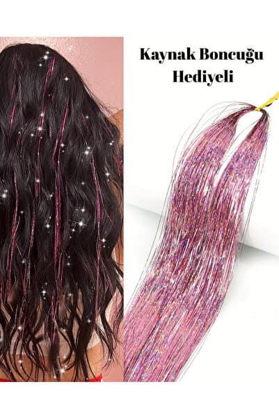 MutluBiDünya Kaynak Boncuğu Hediyeli Hair Tinsel Gelin Teli Saç Simi Aksesuarı