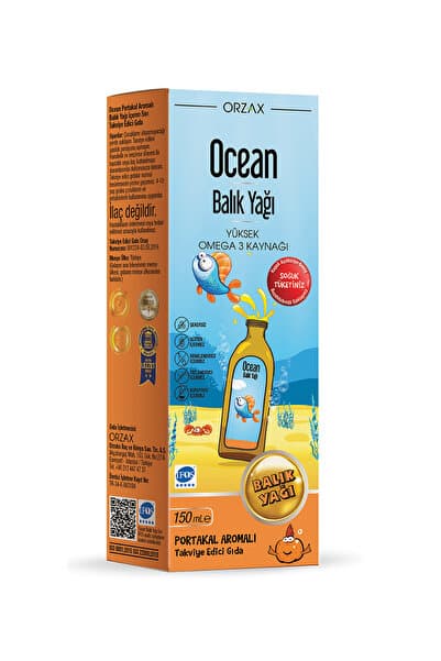 Ocean Orzax Balık Yağı Şurubu Portakal Aromalı 150ml