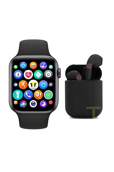 TECHNOMEN Akıllı Saat Plus Kablosuz Kulaklık Ikili Siyah Set