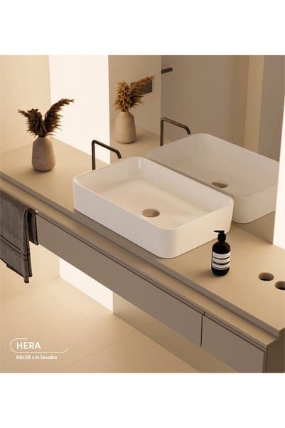 TURKUAZ Cerastyle Hera 60 x 38 cm Tezgah Üstü Çanak Lavabo