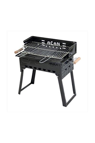 Genel Markalar P2 Pervazlı Büyük Boy Mangal Emaye Çift ızgara Kömür Barbekü Katlanır Ayaklı ızgara