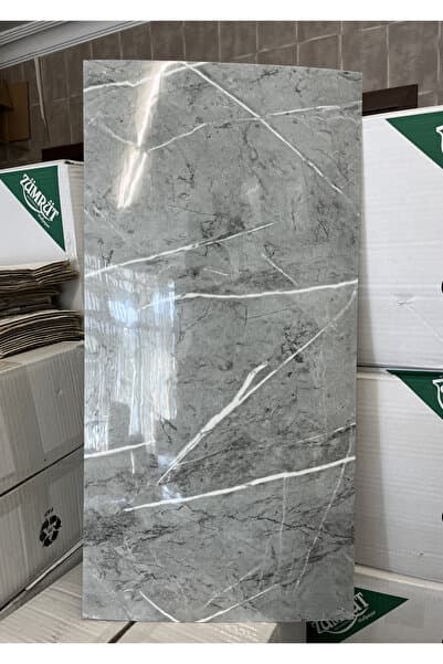30x60 Cm Açık Gri Mermer Desenli Kendinden Yapışkanlı Seramik Köpük Banyo PVC Duvar Paneli