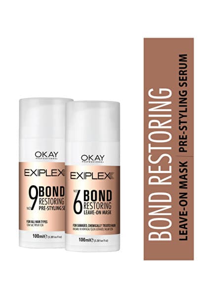 EXIPLEX Nº6 LEAVE-ON MASK 100ml + Nº9 PRE-STYLING SERUM 100ml BAĞ ONARICI 2'Lİ BAKIM SETİ