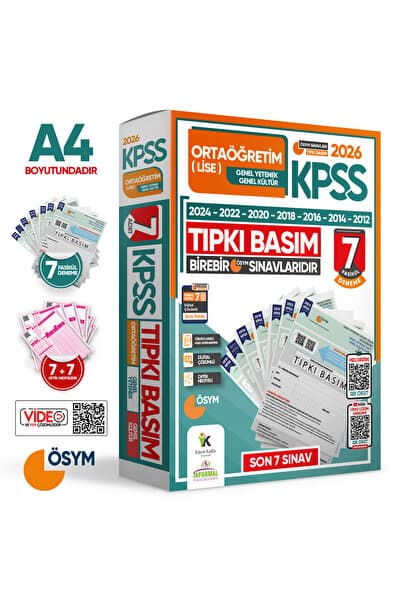 2026 Kpss Ortaöğretim-lise Ösym Çıkmış Soru Tıpkı Basım 7li Deneme Paketi Tg Dijital Çözümlü
