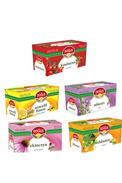 Doğuş Kış Çayları Serisi (Zencefil-Limon-Ihlamur-Adaçayı-Kuşburnu-Ekinezya) 5x20'li