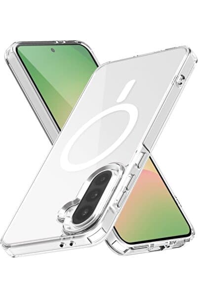 Rivor Samsung Galaxy A36 Uyumlu Kılıf Magsafe Wireless Kablosuz Şarj Destekli Şeffaf Darbe Emici Kapak