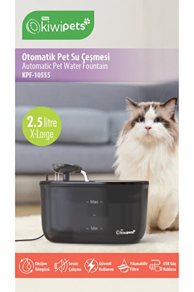 Kiwipets Otomatik Kedi Köpek Su Pınarı Su Çeşmesi Ultra Sessiz Su Şelalesi