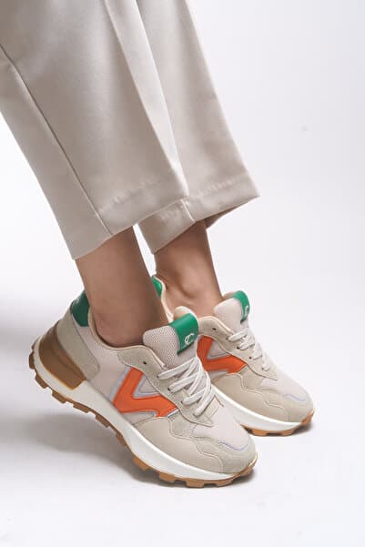 Riccon Rosatora Kadın Sneaker 001210 Bej Oranj
