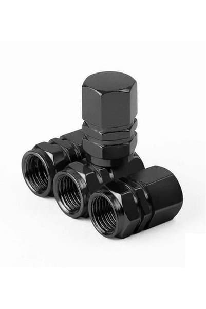 YİĞİT SHOPİNG Araba Sibop Kapağı Seti Metal Altıgen 4'lü Set Siyah