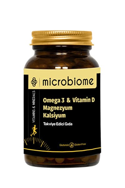 Microbiome Omega 3 Kalsiyum Magnezyum D3 – Kemik Ve Kalp Desteği 50 Softjel